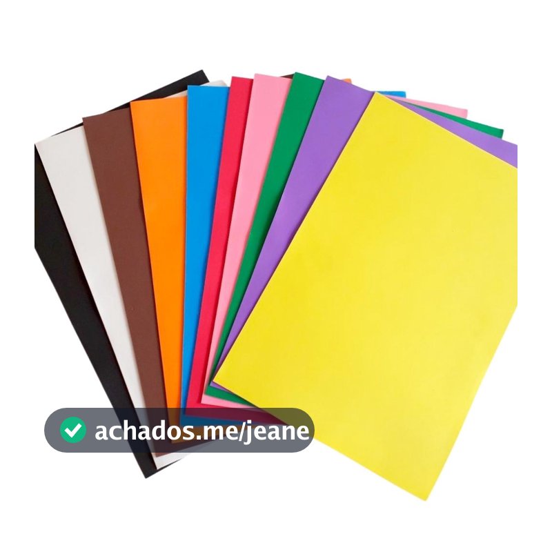 Folhas de Eva Liso 40X47 - 50 Folhas Coloridas Sortidas