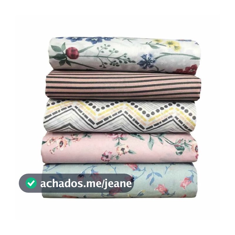 Kit com 5 Lençol Estampado Casal Avulso com Elástico Pousada Hotel