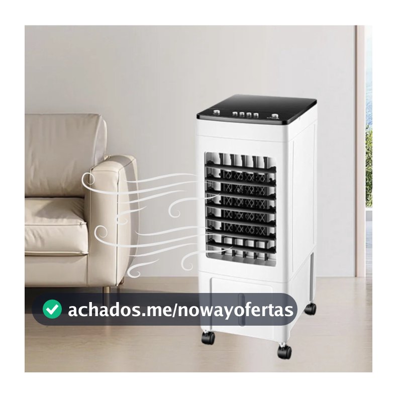 Climatizador Portátil Evaporativo – 3 Velocidades Ventilador Torre Duplo com Umidificador 9L