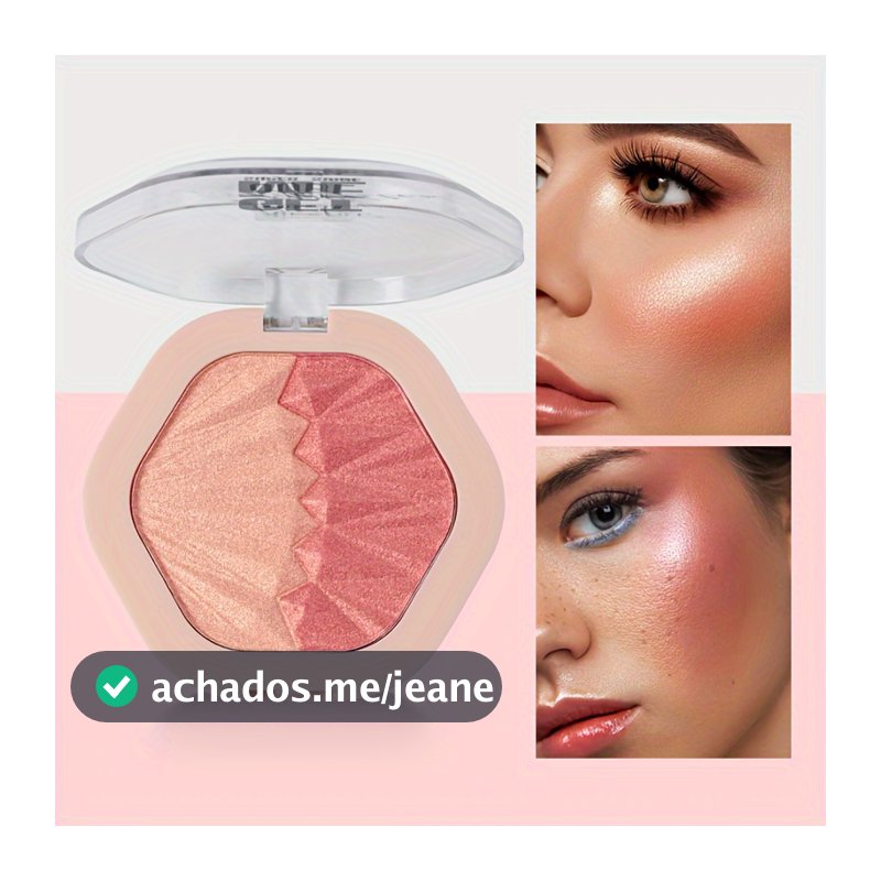 Paleta De Blush 2 Em 1 FAYRE GOLD-Iluminador E Contorno , 2 Tons , Brilho Pérola , Cor Edificável , Longa Duração , Esco