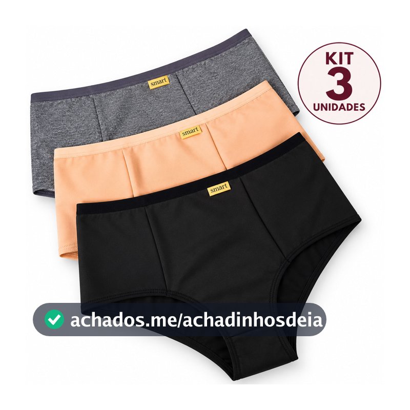 Kit 3 Calcinhas Pós-Parto Cintura Alta Pala Dupla Tanga Compressão Abdominal Confortável - Helena