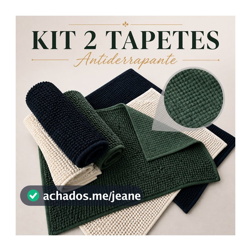 Kit Com 2 Tapetes Antiderrapante Banheiro Tipo Bolinha Em Microfibra 40x60 Alta Absorção Super Macio