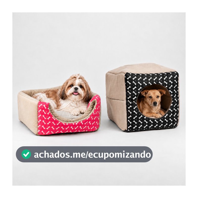 Cama Toca Iglu 3 em 1 para Cachorro e Gato Tamanho P M G