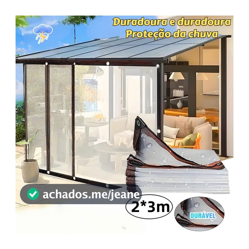 Lona Transparente à Prova de Chuva Cobertura Reforçada Ideal para Portas e Terraços garagem Galpões de hortaliças