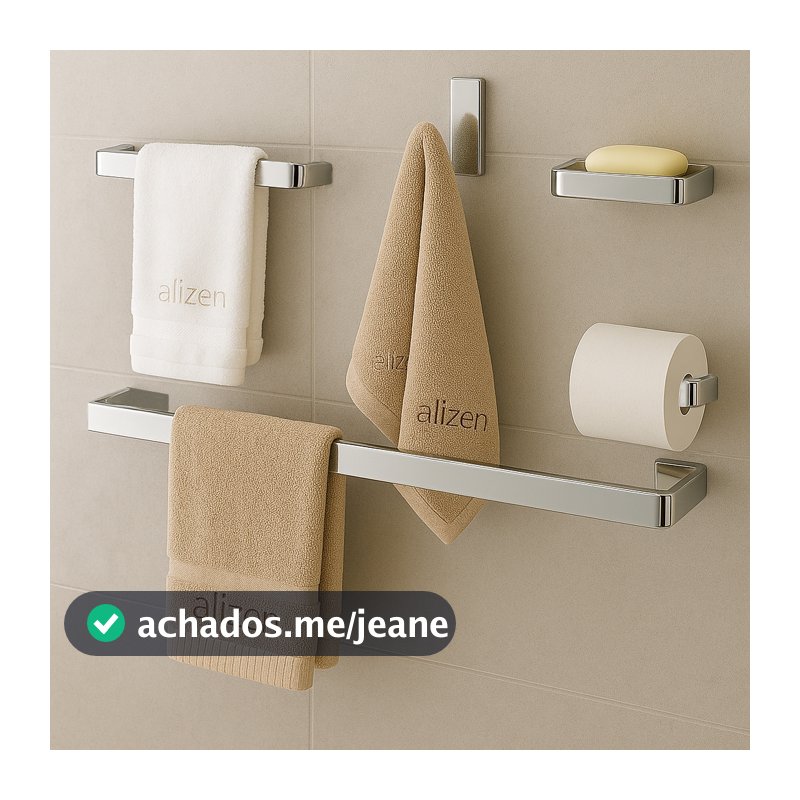 Kit Banheiro Acessórios Banheiro Suporte Toalhas Quadrado Luxo