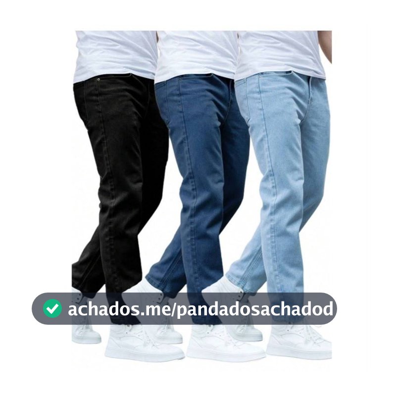 Kit Com 3 e 2 Calças Jeans Masculinas Slim Fit Básicas Cores Variadas Dia a Dia