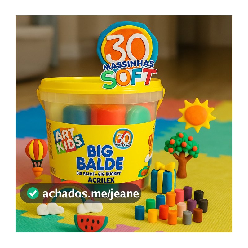Massinha De Modelar Big Balde Com 30 Unidades Sortidas