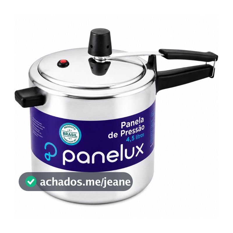Panela de Pressão Panelux 4,5L Polida Alumínio Original Reforçada para Fogão a Gas