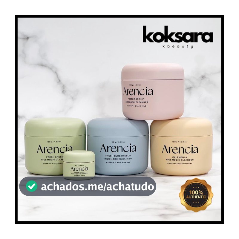 Arencia Fresh Green Rice / Fresh Rosehip Rice / Blue Hyssop / Calendula Mochi cleanser 120g / Fresh Green Rice 15g