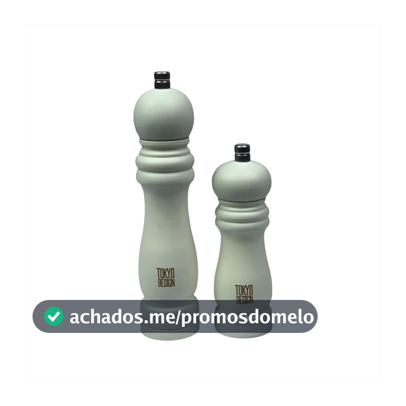 Kit 2 Moedores Temperos Condimentos Triturador Madeira Ajustável Sal Grosso Pimenta Cozinha