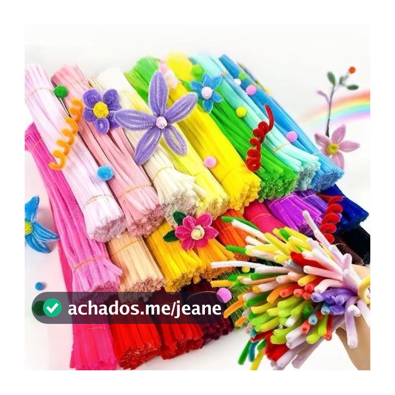 Kit Com 100 Haste De Chenille Limpador De Cachimbo 30 Cm Arame Encapado Para arte Fios Artesanato