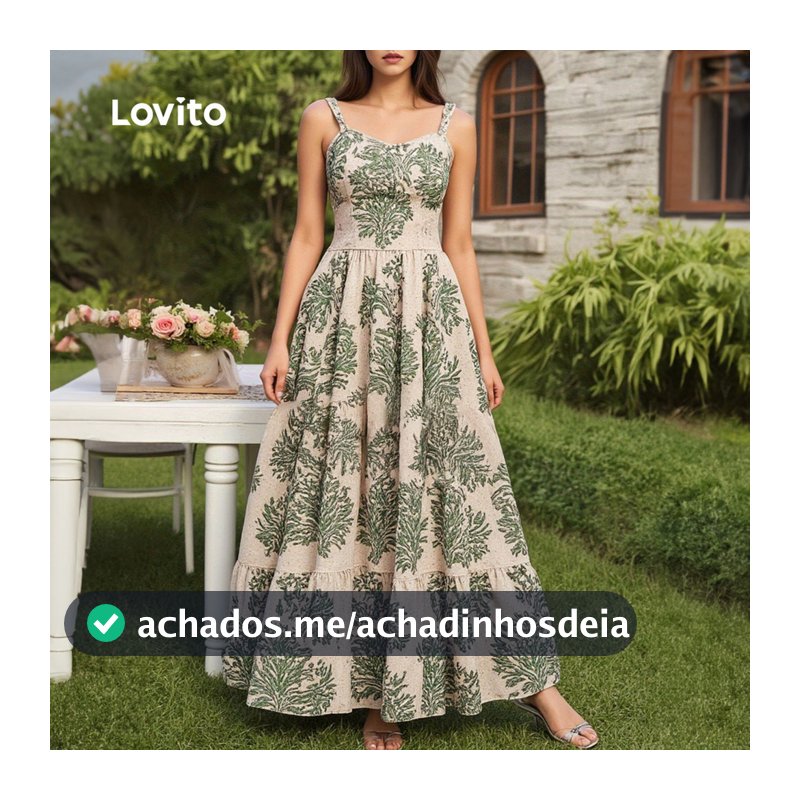 Lovito Longo Férias Vestido Floral de Festa Feminino Primavera/Verão LK2LD415