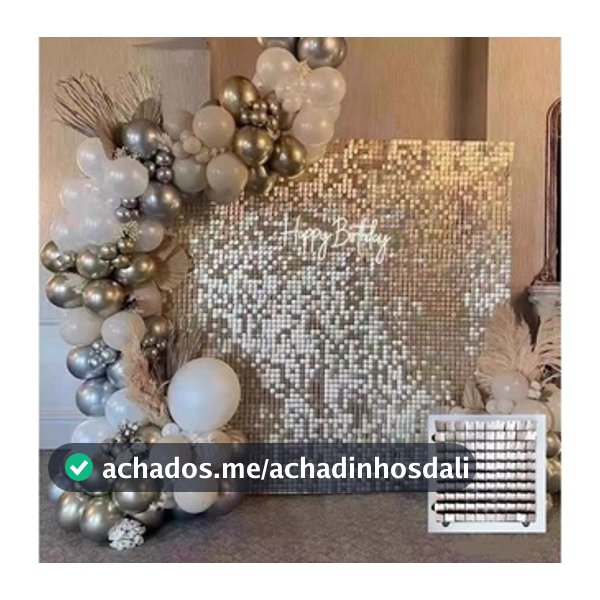 Painel Mágico Decorativo Quadrado Festa Moldura Parede Euphoria Shimmer Wall