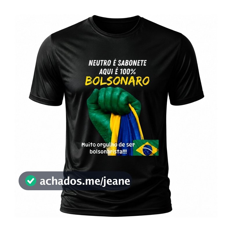 Camiseta Bolsonaro MÃO Unissex 100% Algodão Estampa Exclusiva Direita Presidente
