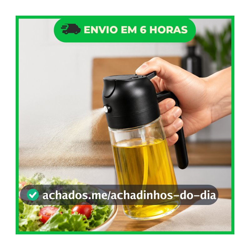 Galheteiro Spray Borrifador Dosador 2 em 1 Para Azeite Vinagre Oléo Vidro Vinagreiro Azeiteiro 500ml