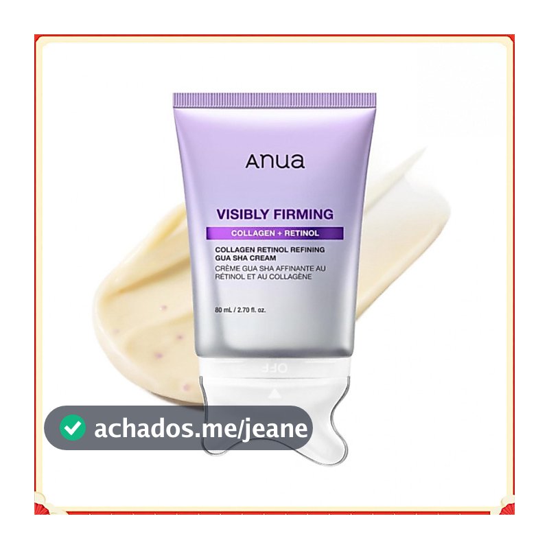 ANUA Colágeno Retinol Refinador Gua Sha Creme 80ml Lifting Para Pescoço E Rosto | Hidratante Firmador + 20XD