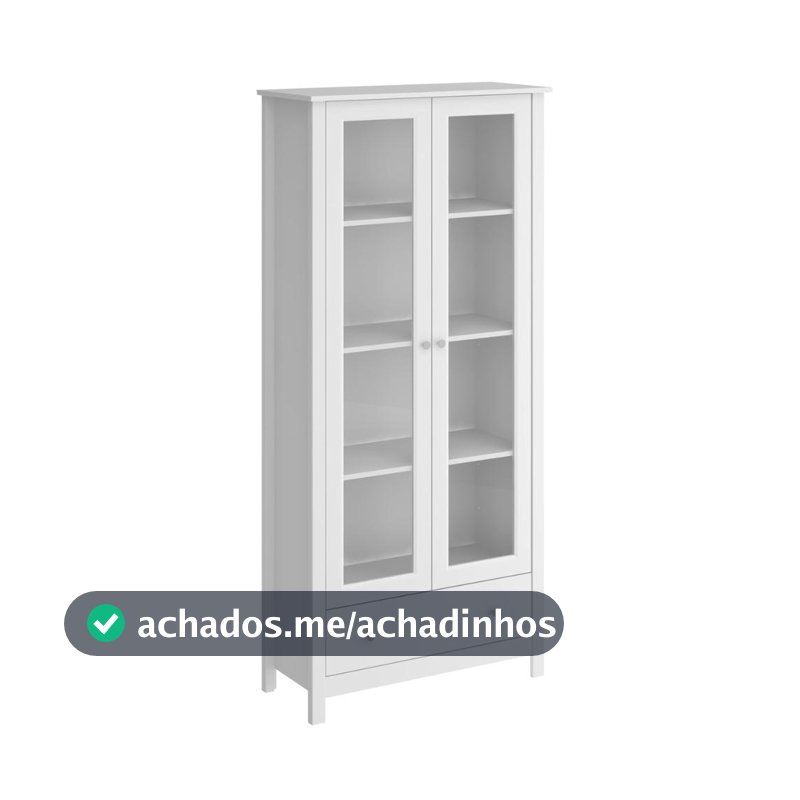 Cristaleira 2 Portas 1 Gaveta Ditália E-954 Branco