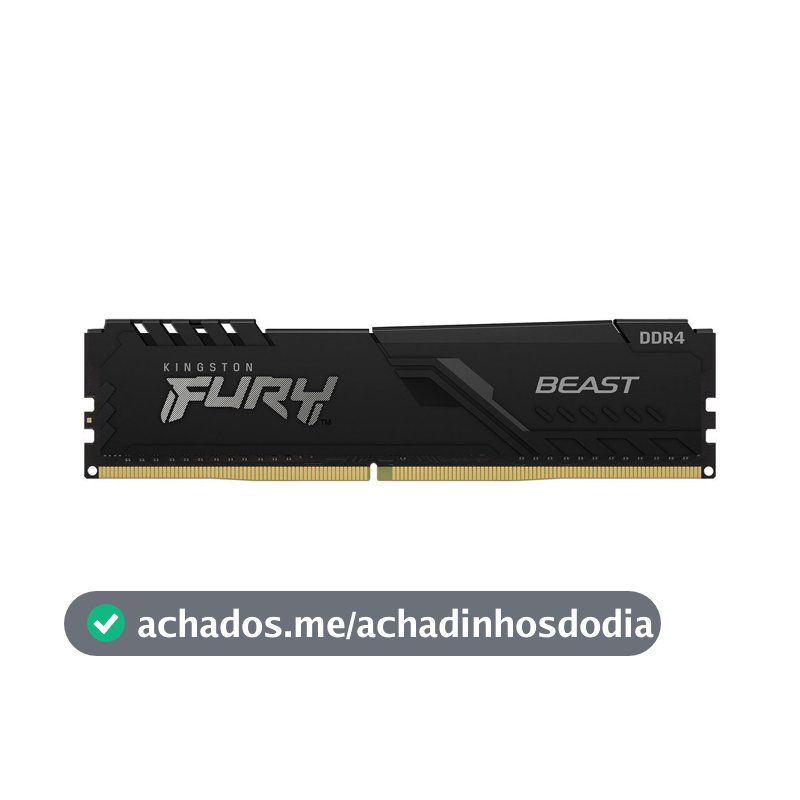 Memória RAM Kingston Fury Beast 8GB DDR4 3200MHz CL16 DIMM Preto KF432C16BB/8