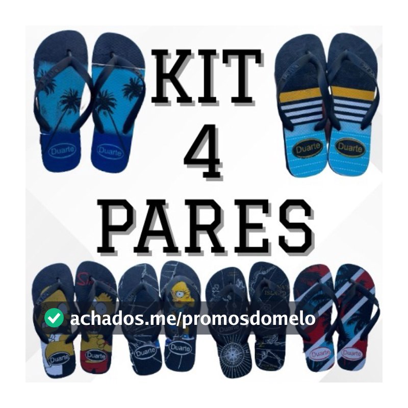 kit 4 pares chinelo Masculino sortidos