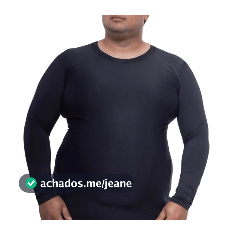 Camisa Plus Size Masculina Proteção Solar UV50+ Segunda Pele Térmica G1 ao G4