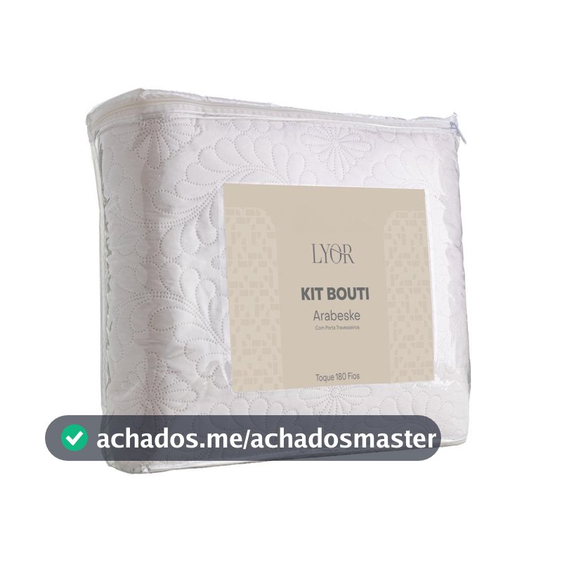 Colcha Matelassê Arabeske Casal com 2 Porta Travesseiros Branco Microfibra - Lyor