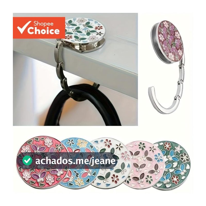 Gancho De Bolsa Dobrável Feminino Saco De Mesa Coleção Bonito Floral Borboleta Ganchos