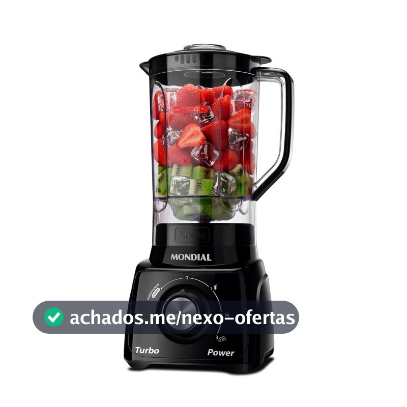 Liquidificador 3 velocidades Turbo Power preto - L-99FB - Mondial