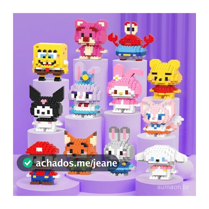 Blocos de Montagem Mini Peças Personagens de Anime Brinquedo Educativo Presente Infantil