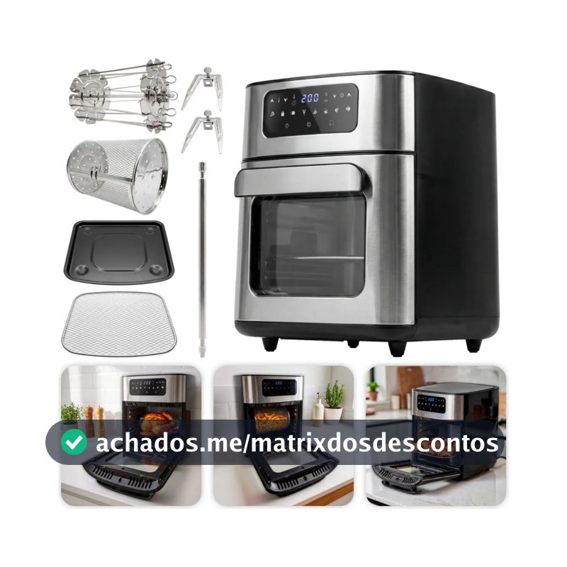 AIR FRYER FRITADEIRA E FORNO NAKASAKI LINHA PREMIUM 1700W 12L DE CAPACIDADE