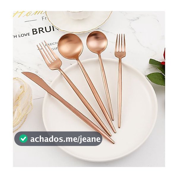 24Peças Cor Dourada  Garfo e Colher e Faca Conjunto De Talheres De Aço luxo Inoxidável