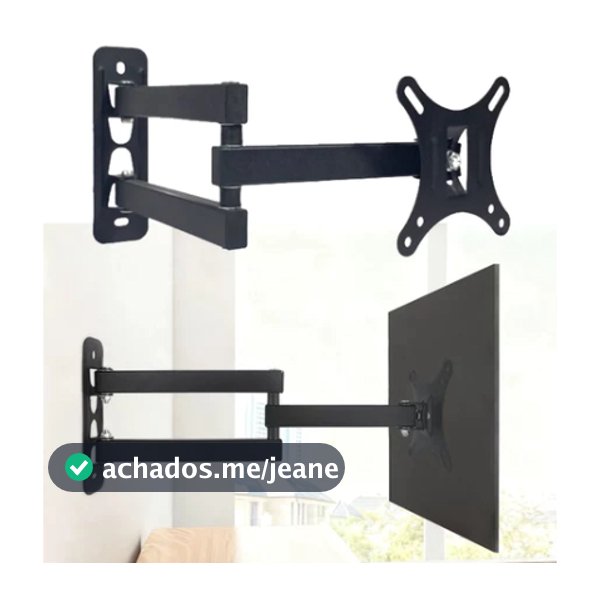 Suporte Tv Tri Articulado Lcd Led Plasma 10 A 26 e 32 A 55 Pol Para Parede VESA 75x75mm/100x100mm