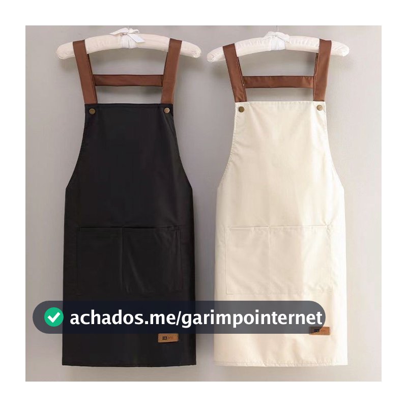 Avental Resistente a Óleo e Água - Cozinha com Bolsos Frontais Grandes | Babador Ajustável 💧