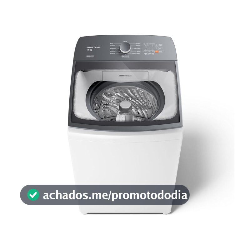 Máquina de Lavar Branca 14kg Brastemp com Smart Sensor e Reduzir Tempo - BWJ14AB