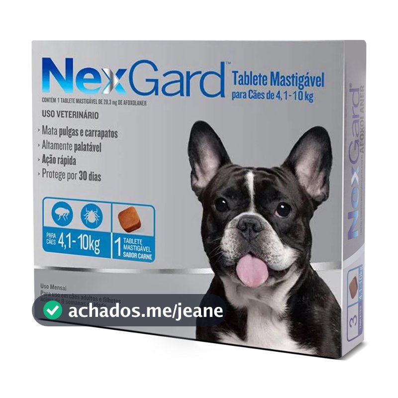 Nexgard 4kg A 10kg 1 comprimido Antipulgas e Carrapatos Para Cachorro