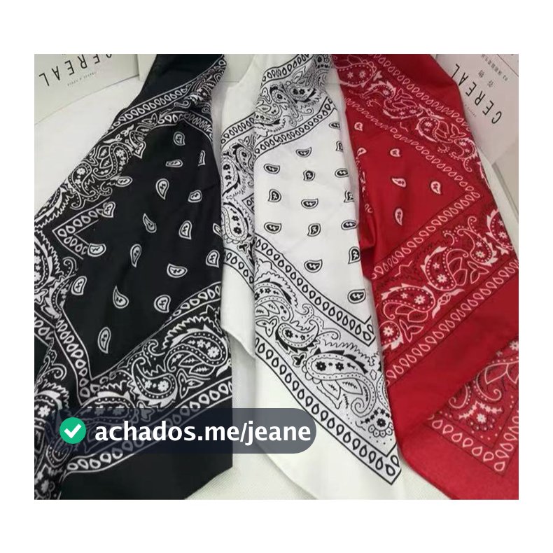 Kit até 2 Bandanas Escolha as Cores Preto Vermelho Branco Lenço Estampado Rock Motoqueiro