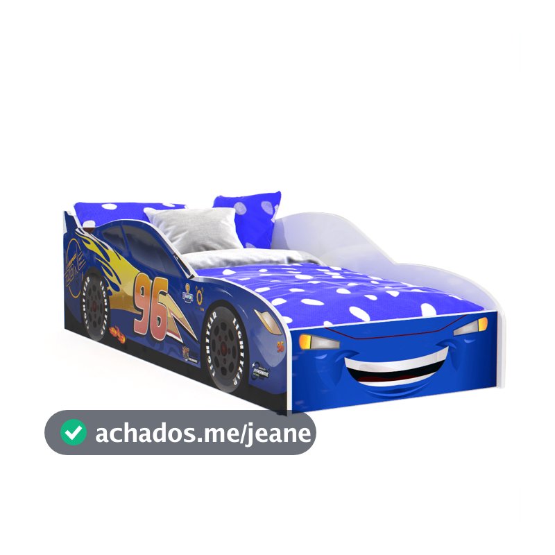 Cama Infantil Carros Mcqueen Montessoriana Baixa Em MDF Com Grades de Proteção para Quarto De Criança Menino