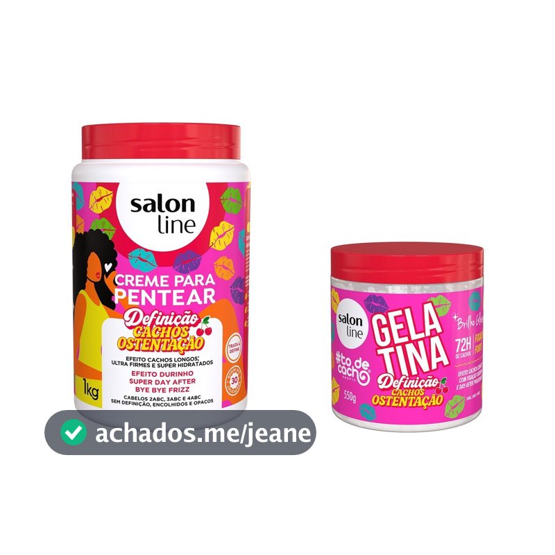 Kit Creme para Pentear e Gelatina #todecacho Cachos Ostentação