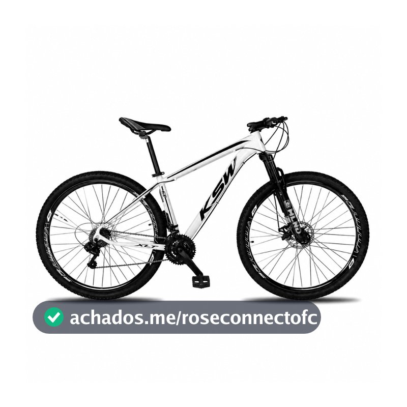 BICICLETA ARO 29 KSW XLT 21 MARCHAS SHIMANO FREIOS A DISCO QUADRO 17 BRANCA