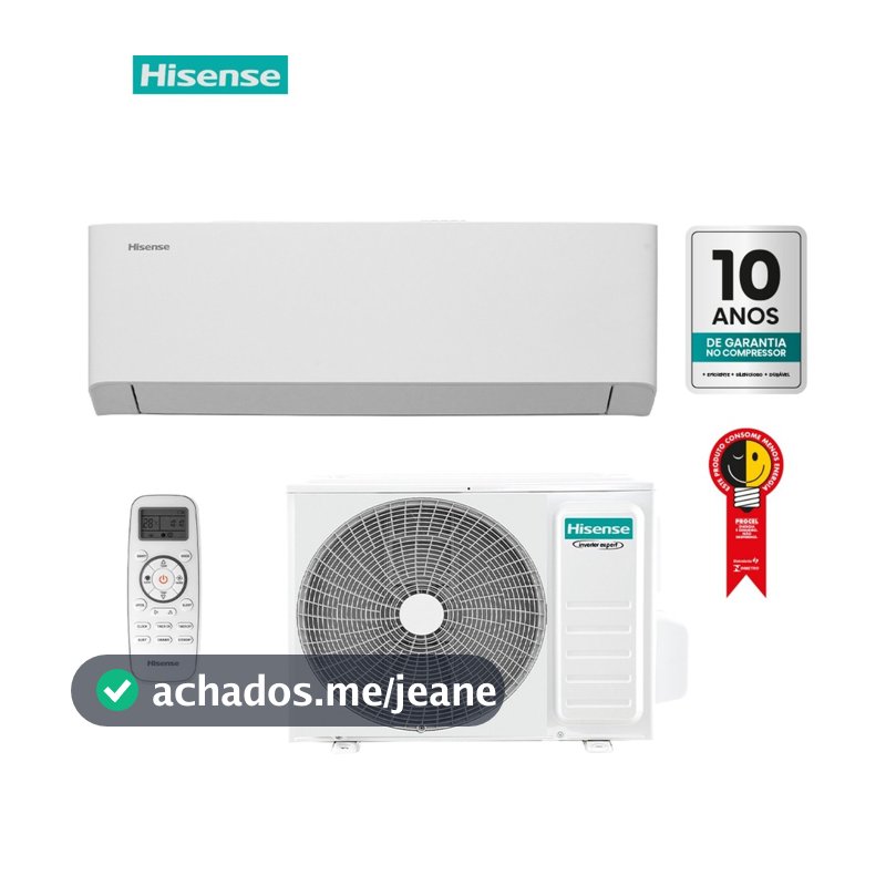 Ar Condicionado Split Hi-efficiency Hisense 18000 Btus Frio As-18tw2rwphb00 Inverter Wi-fi 220v