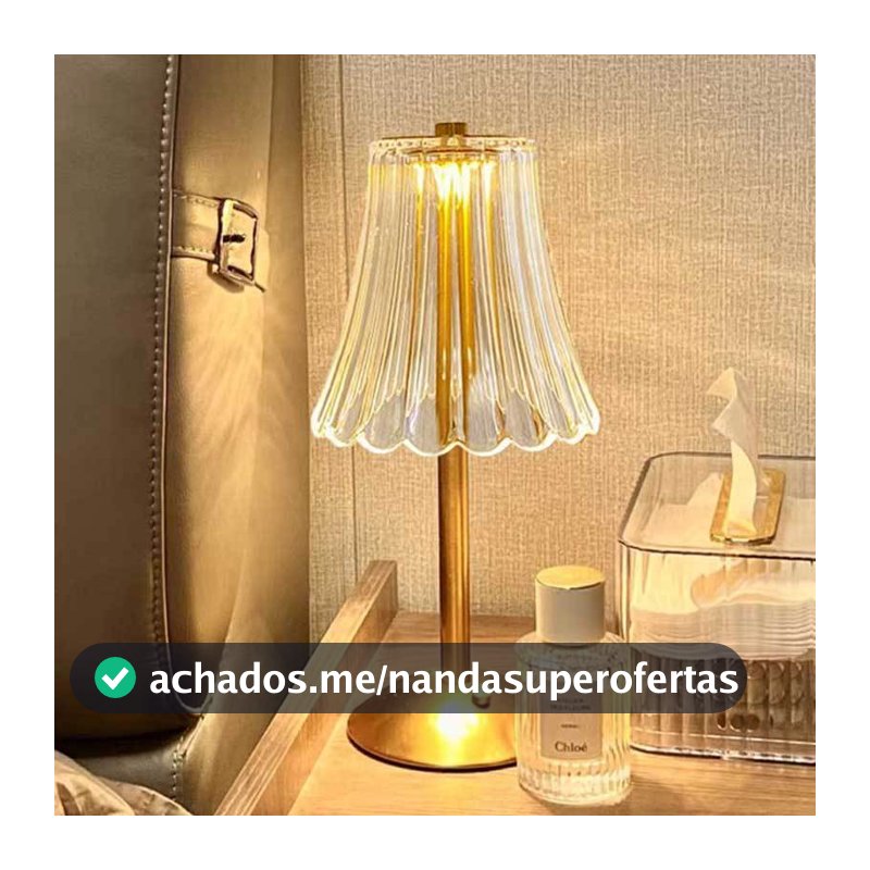 Luminária Abajur de Mesa com Barra de LED para Iluminação Interna, Sensor de Toque, Sem Fio e Três Cores