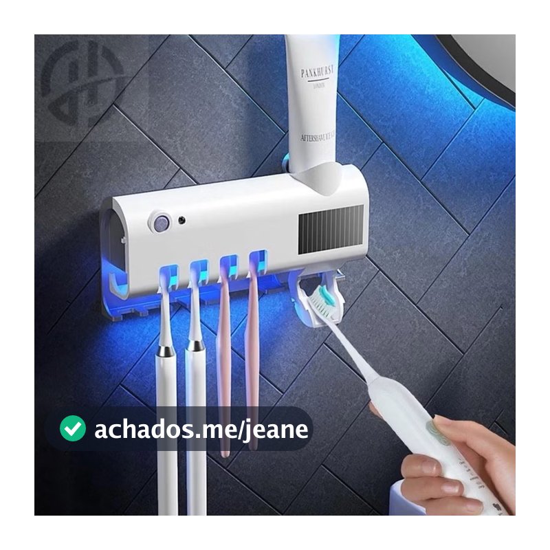 PORTA ESCOVA DENTES ESTERILIZADOR Aplicador Pasta de Dente Suporte Dispenser Escova Automático Com Esterilizador Uv