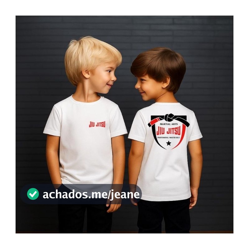 Camisa Infantil Jiu-jitsu Algodão Camiseta Estilo Luta Básica
