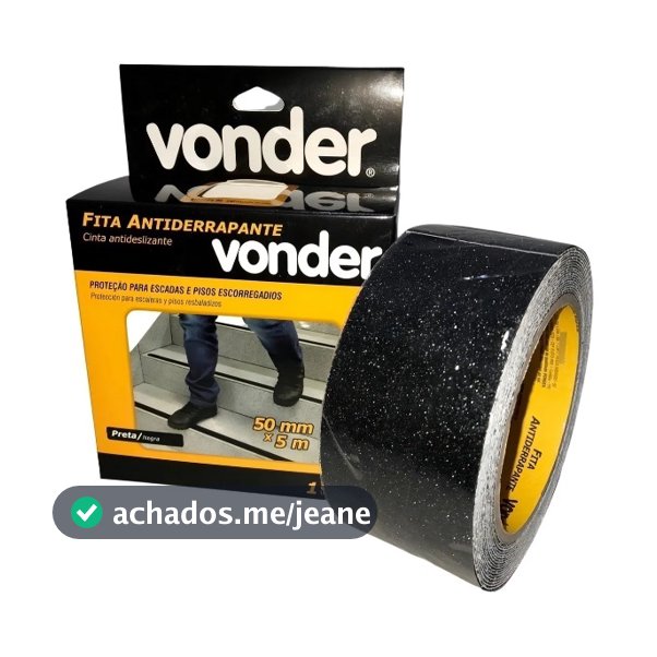 Fita Antiderrapante Lixa Para Pisos Escorregadios 5m X 50mm Cor Preto