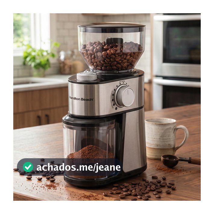 Moedor De Café Grande Hamilton Beach Inox 18 Configurações De Moagem Grossa a Extrafina Quantidades Ajustáveis