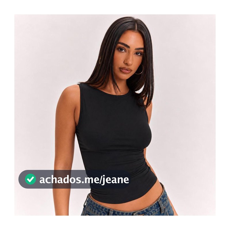 REGATA FEMININA BÁSICA SUPLEX MODELAGEM JUSTA SEM MANGA GOLA REDONDA