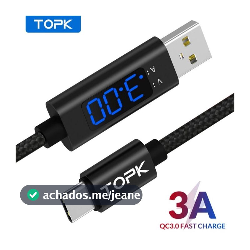 Topk Cabo carregador  rápido CelularTopkCaboUsbTipoC3a 18w carregamentorápido