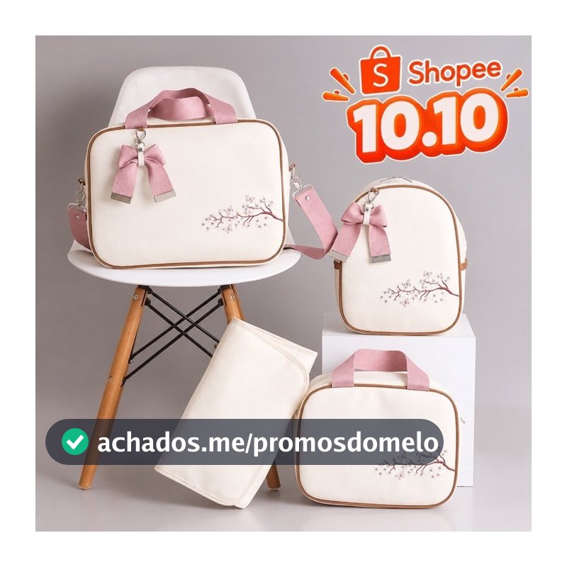 Kit Maternidade Luxo 04 peças com Bordado de Safari & Flores | Térmico | Impermeável,  MENINA&MENINO