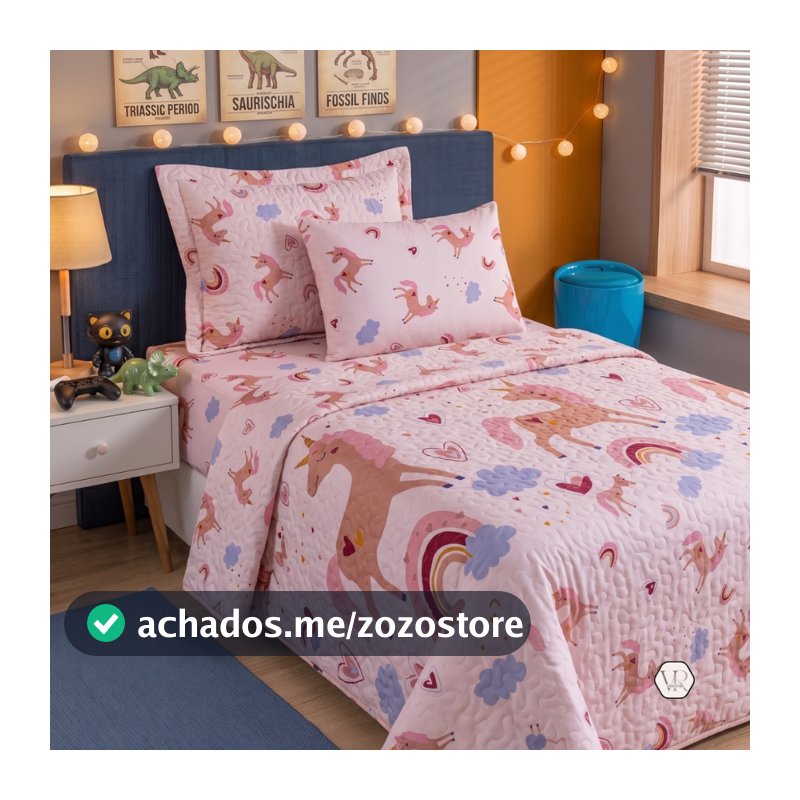 Kit Cobre Leito 4 Peças roupa de Cama Solteiro Infantil C/ Jogo De Lençol 2 Peças