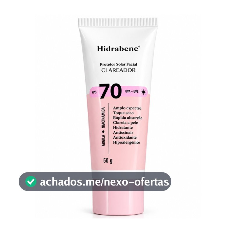 Hidrabene Protetor Solar Clareador Facial 70 FPS