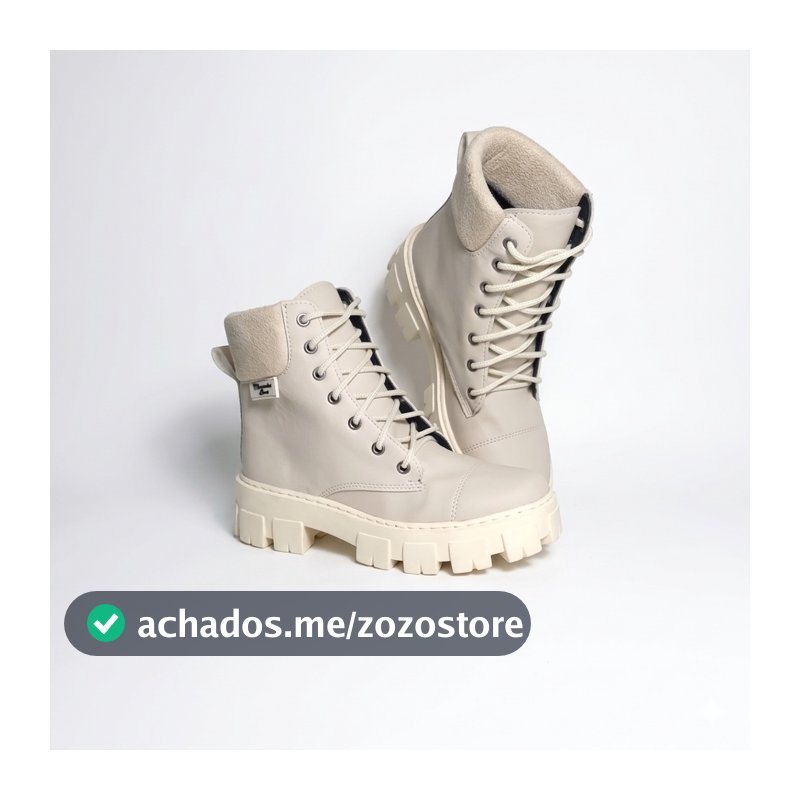 Bota Moda Femininas Coturno Feminino Luxo Cano Medio Salto Baixo Tratorado